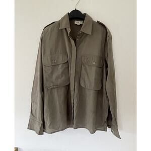 Tuckernuck MILLE Army Green Safari Button Up Shirt Pocket Size XS Oversize